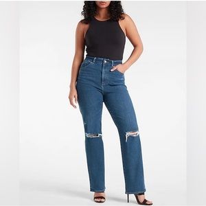 Express High Rise Straight Leg Jeans